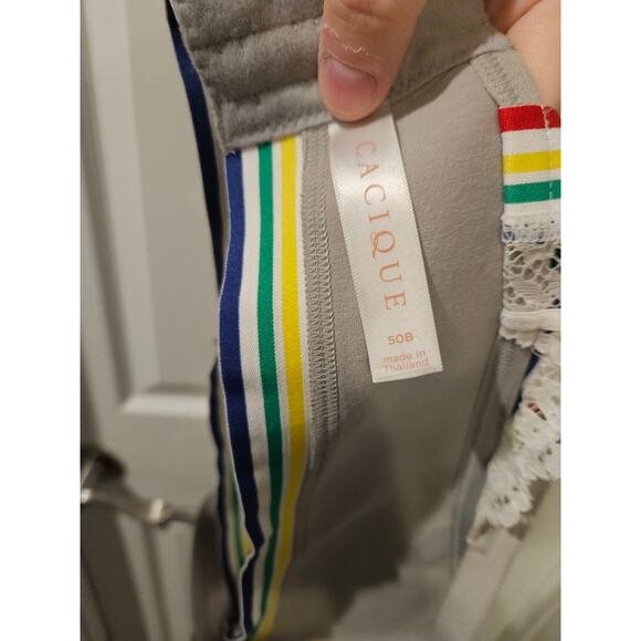 Lane Bryant Cacique Lace Rainbow Pride Bra 50B Racerback Convertible Plus Size - Picture 5 of 7